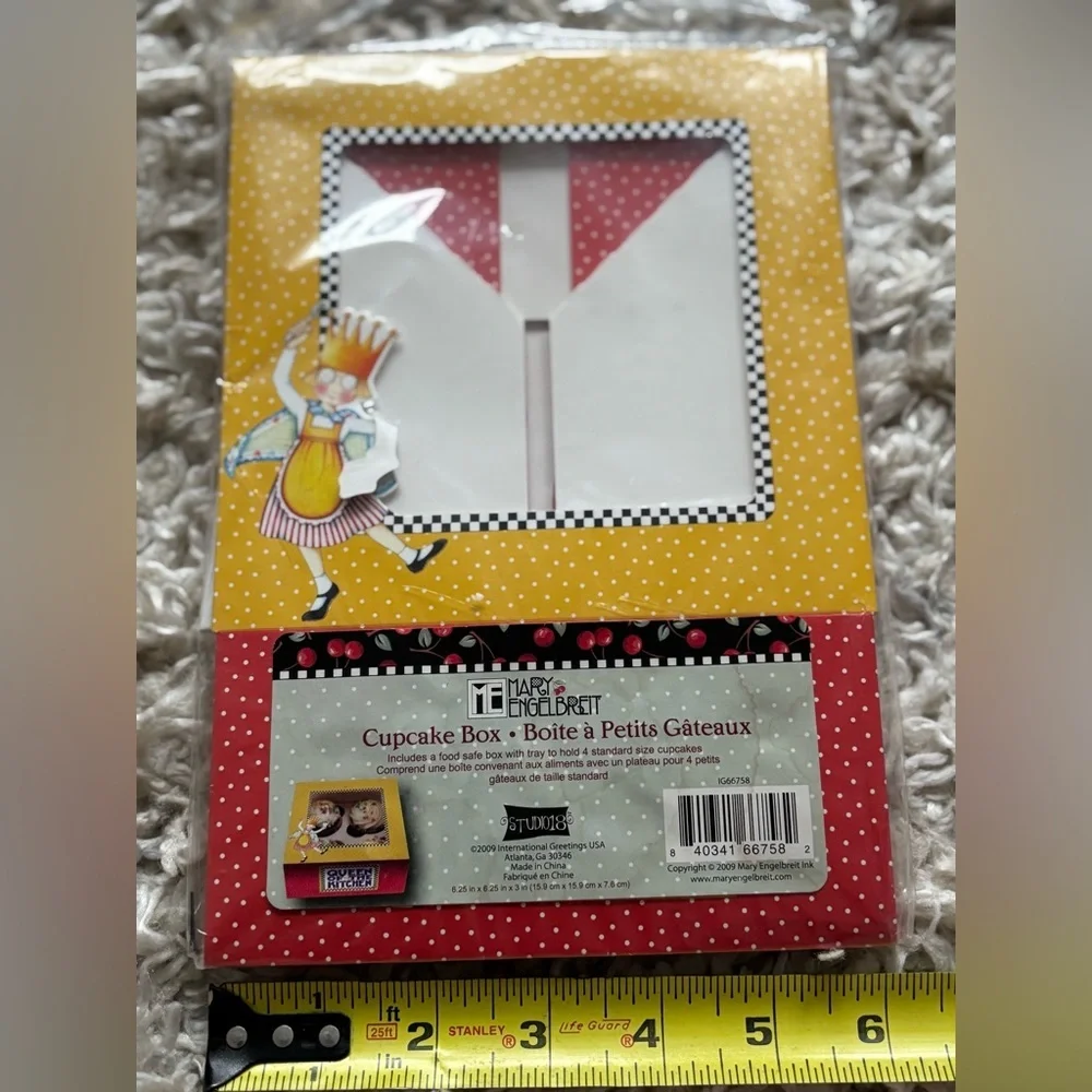 Mary Englebreit Yellow and Red Cupcake Box